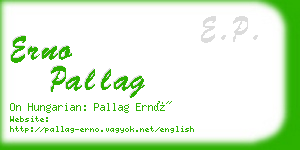 erno pallag business card